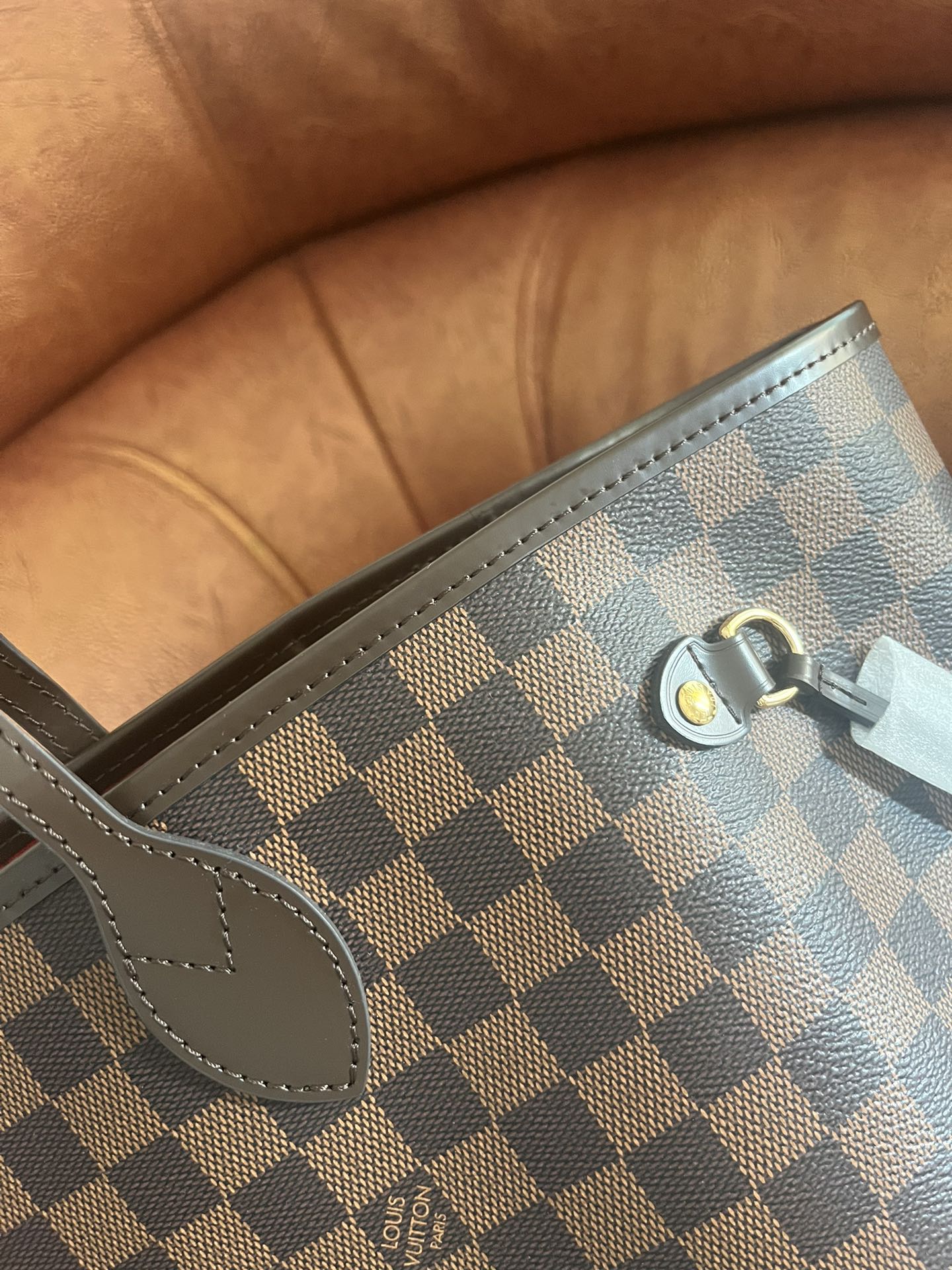 Louis Vuitton Classic Brown Checkerboard Tote Bag Women Large Shoulder Purse