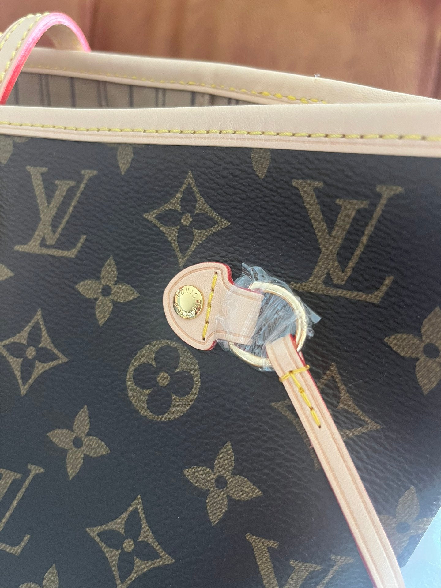 Louis Vuitton Brown Monogram Canvas Shoulder Tote Bag with Removable Pouch