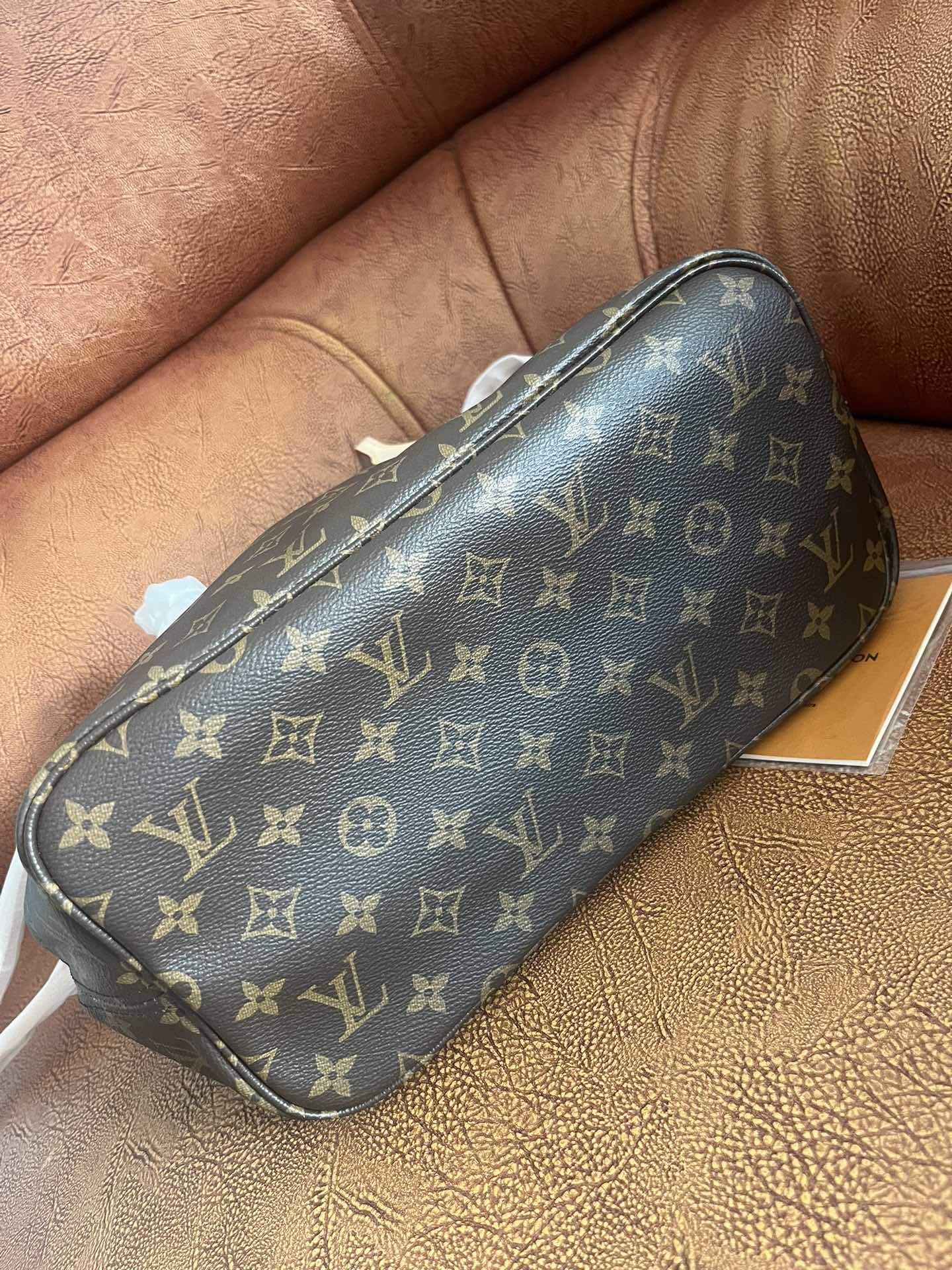 Louis Vuitton Brown Monogram Canvas Shoulder Tote Bag with Removable Pouch