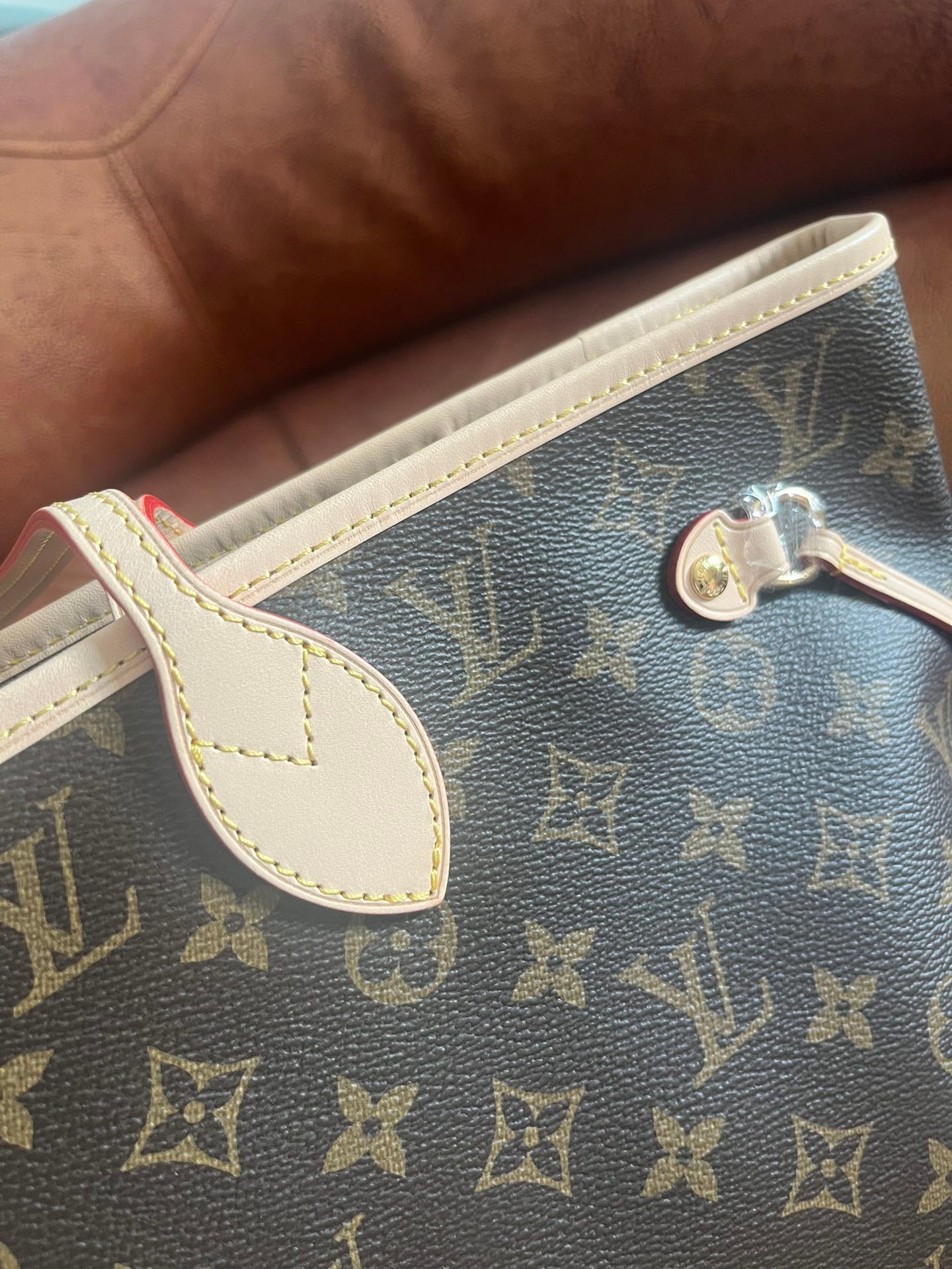 Louis Vuitton Brown Monogram Canvas Shoulder Tote Bag with Removable Pouch