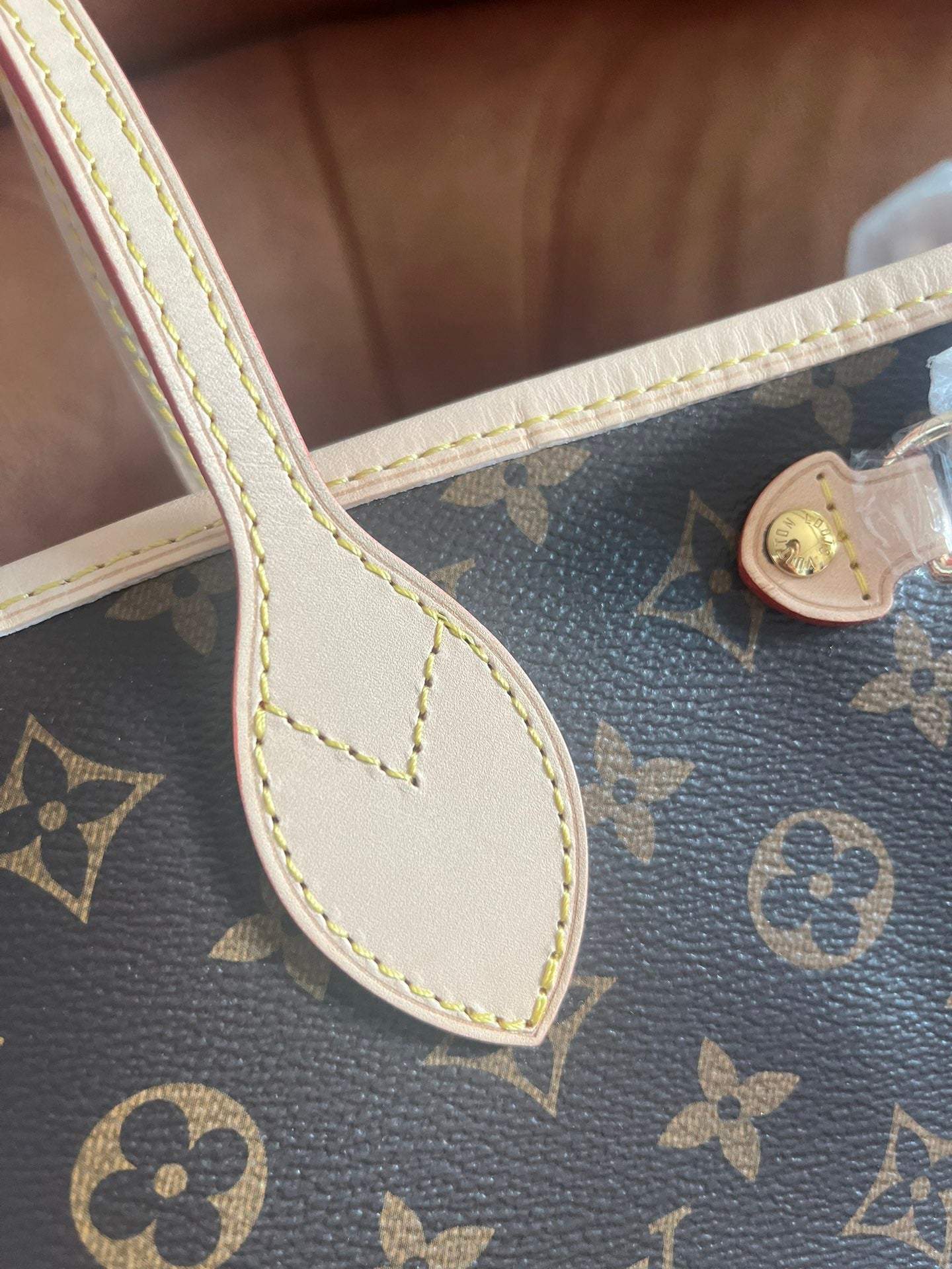 Louis Vuitton Women's Classic Brown Monogram Canvas Shoulder Tote Bag with Pouch