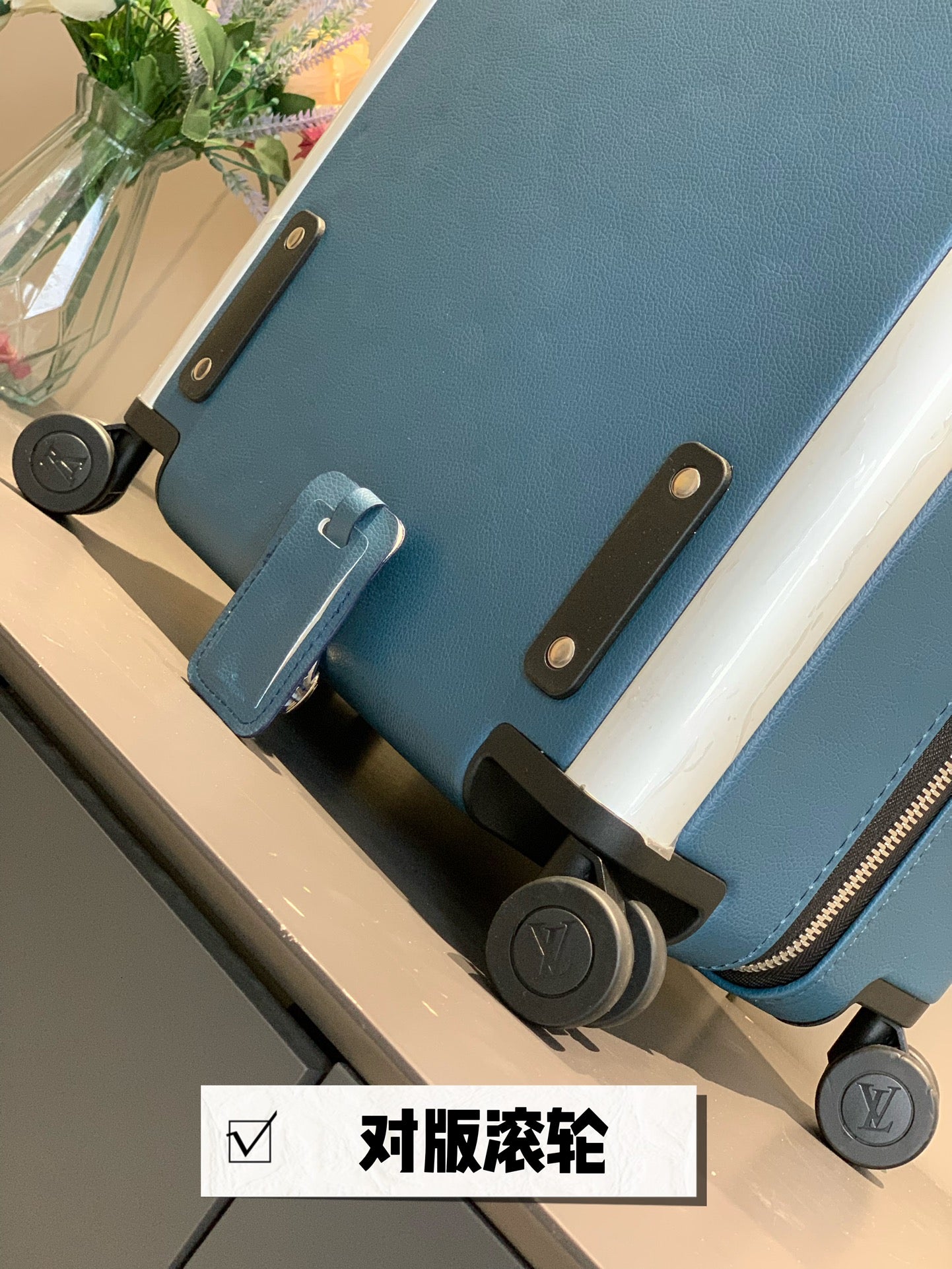 Blue Hardshell Carry-On Luggage with Spinner Wheels
