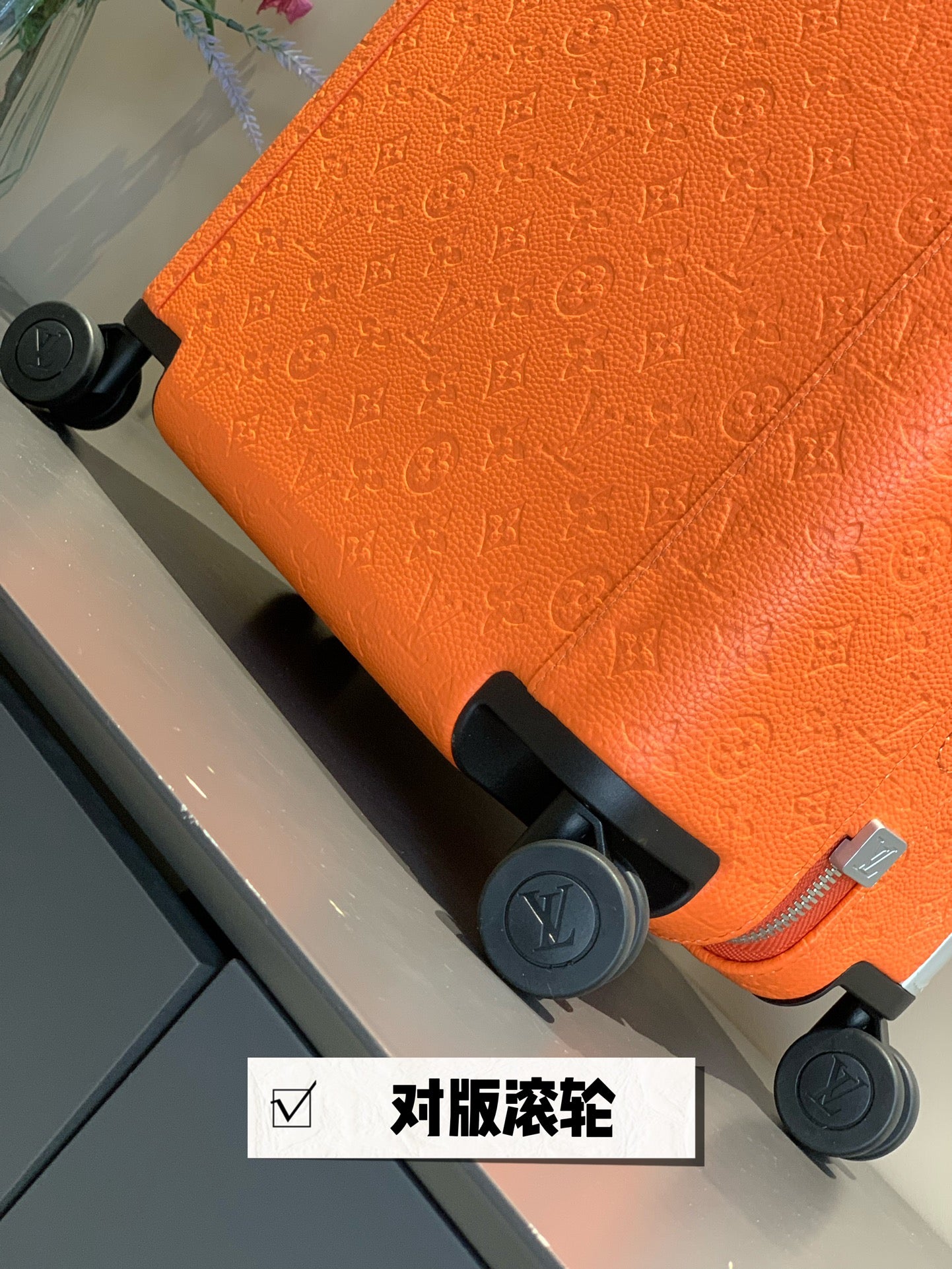 Modern Orange Carry-On Luggage with Wide Telescopic Handle