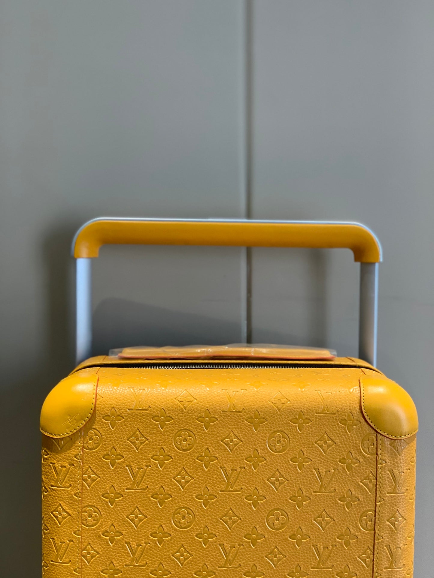 Yellow Monogram Wide Handle Hardshell Spinner Suitcase