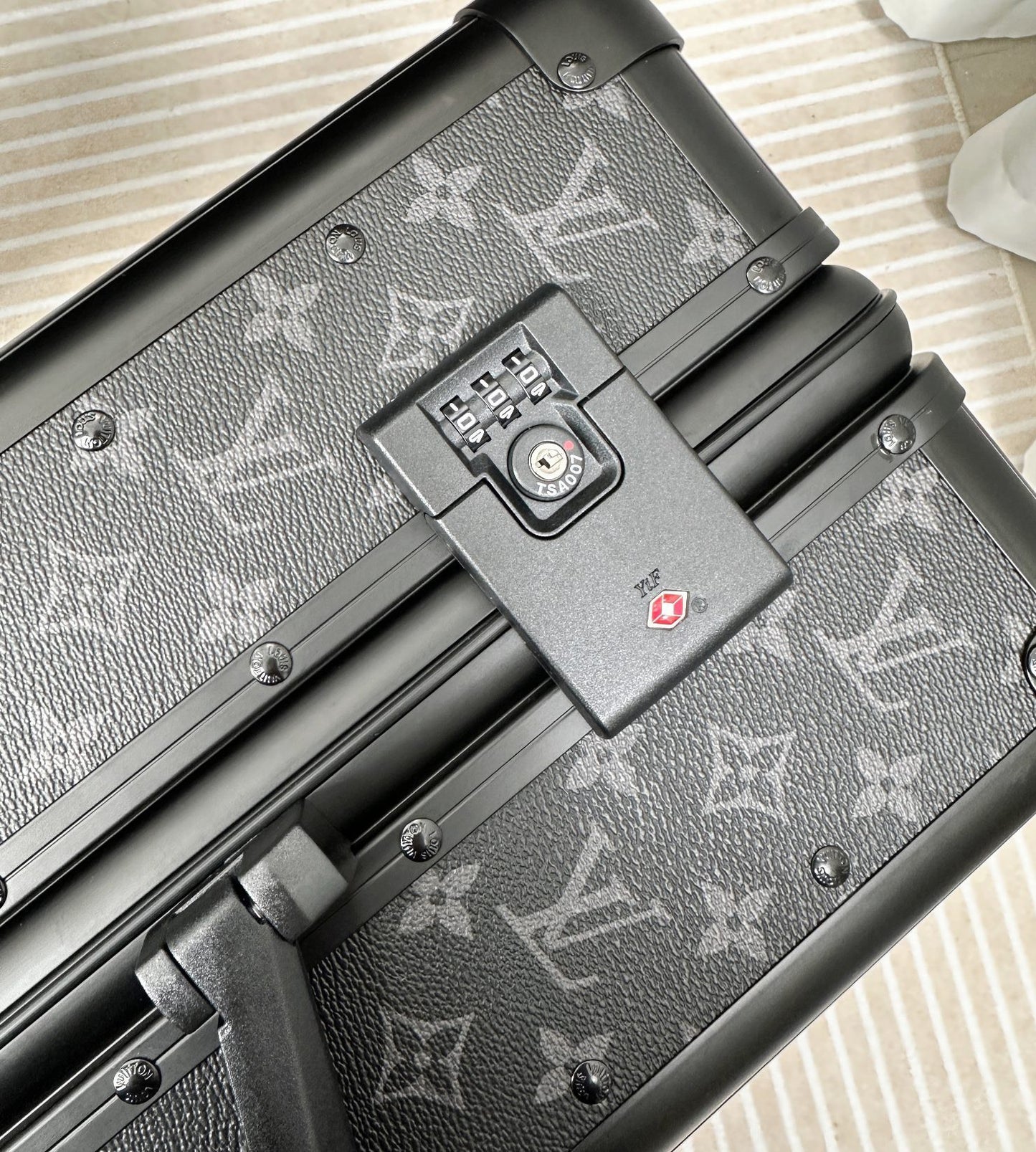 Black Monogram Hardside Spinner Suitcase Carry-On Travel Luggage