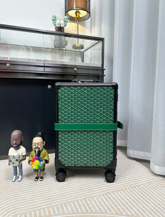 Green Geometric Pattern Hardshell Spinner Suitcase Luxury Travel Luggage