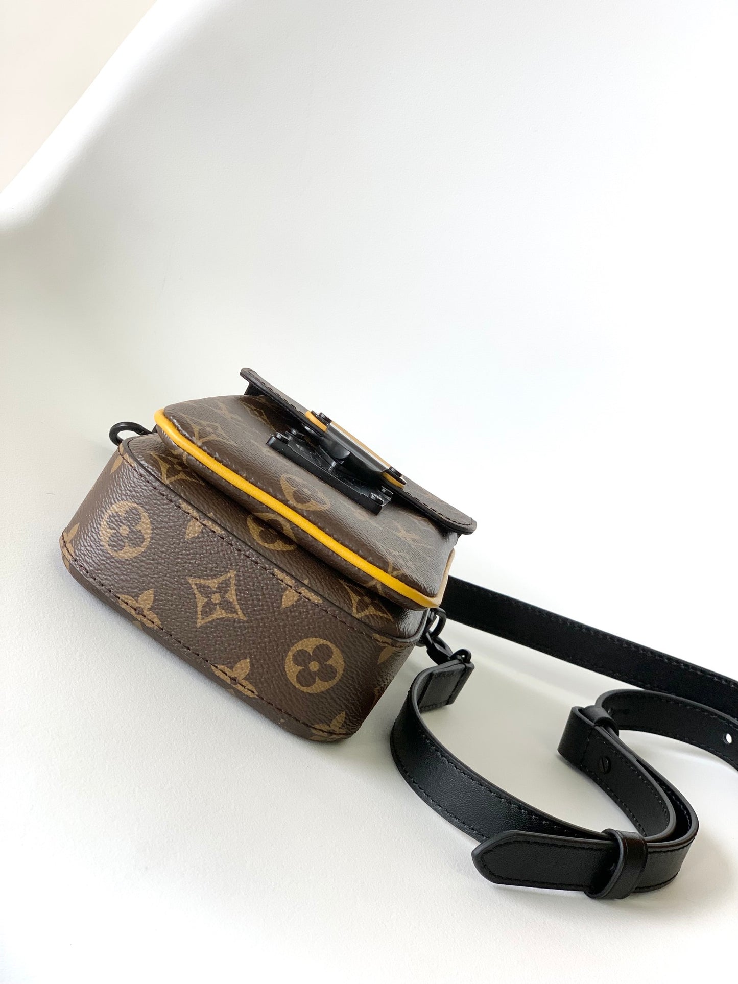 Louis Vuitton Brown Monogram Canvas Vertical Crossbody Phone Bag with Strap