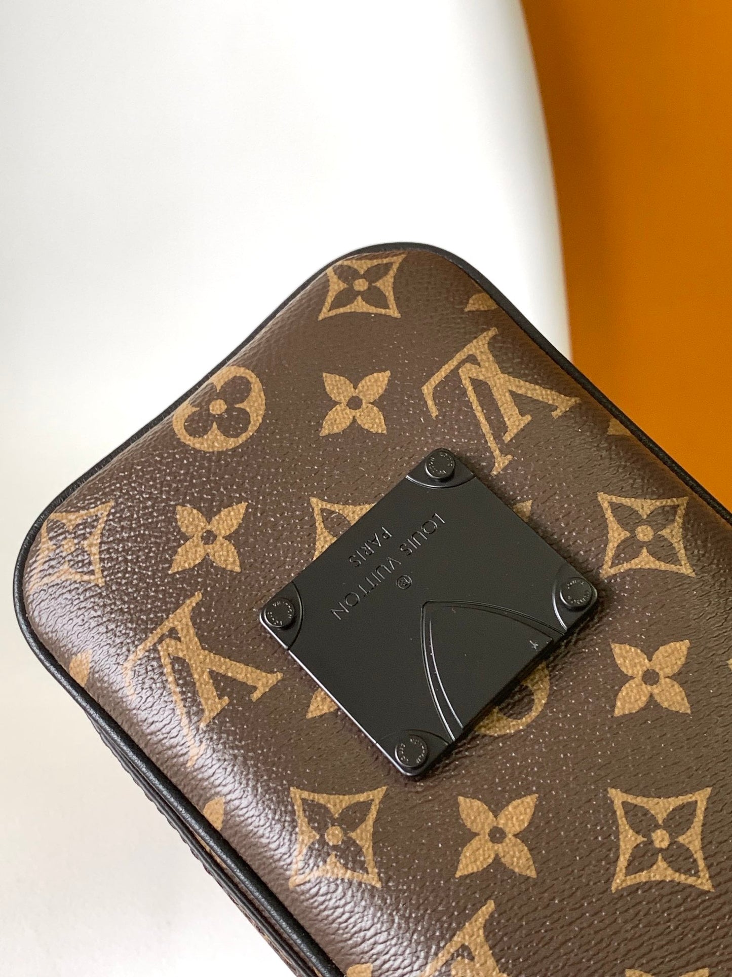 Louis Vuitton Brown Monogram Mini Crossbody Bag with Black Leather Shoulder Strap