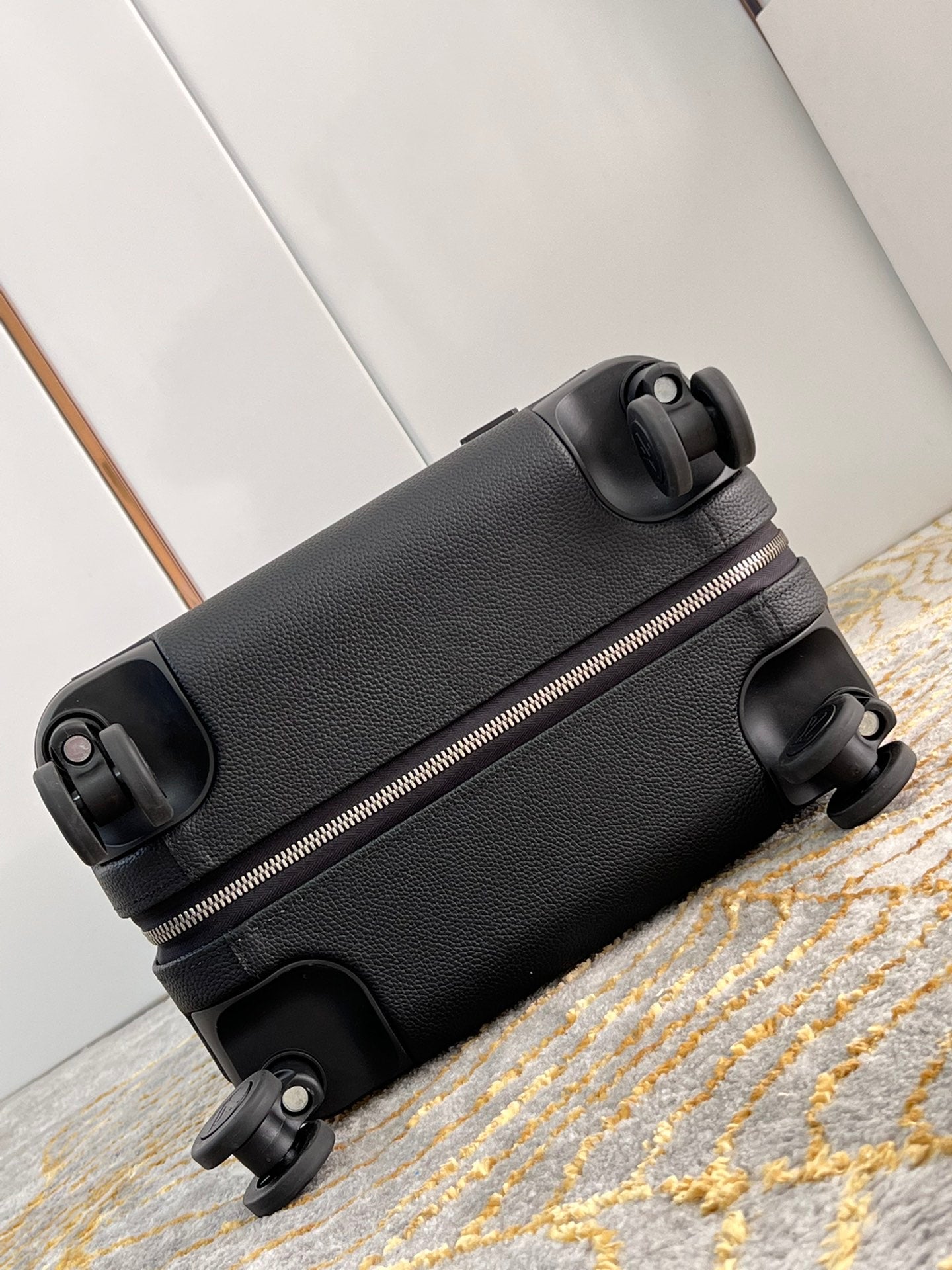 Sleek Black Hardside Carry-On Spinner Suitcase with Wide Handle