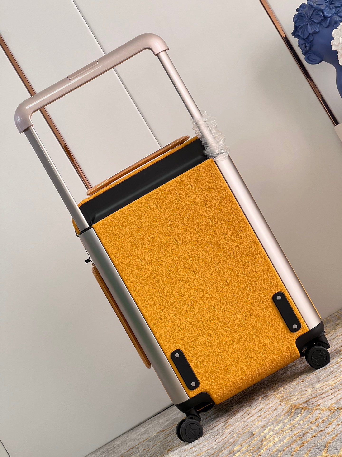 Yellow Hard Shell Carry-On Suitcase with Spinner Wheels