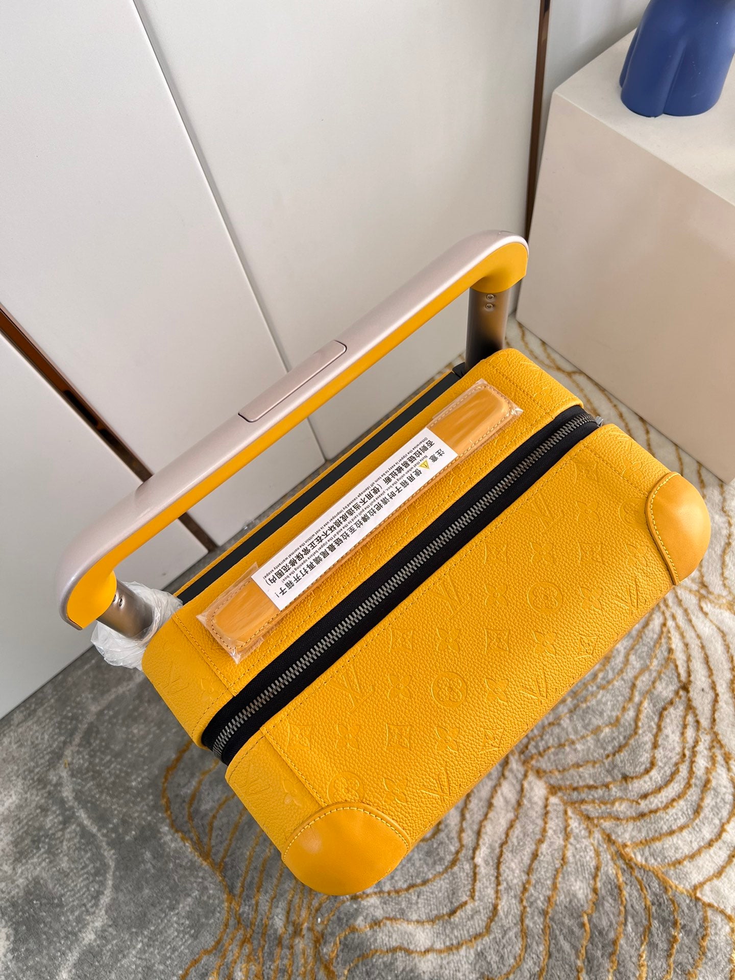 Yellow Hard Shell Carry-On Suitcase with Spinner Wheels