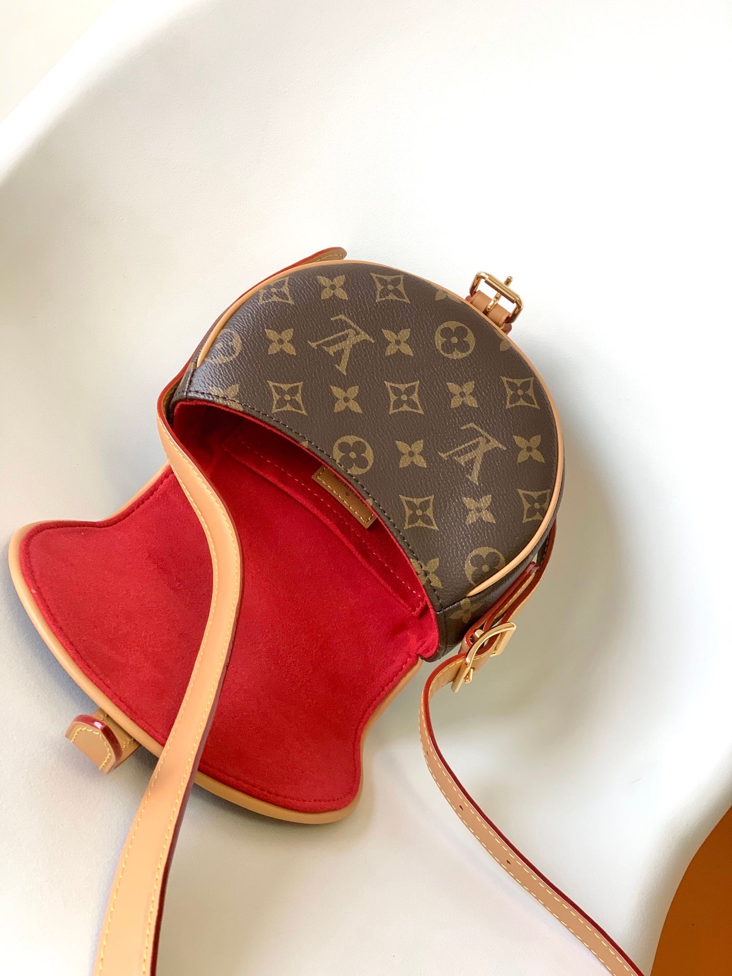 Louis Vuitton Brown Monogram Canvas Crossbody Saddle Bag with Leather Trim