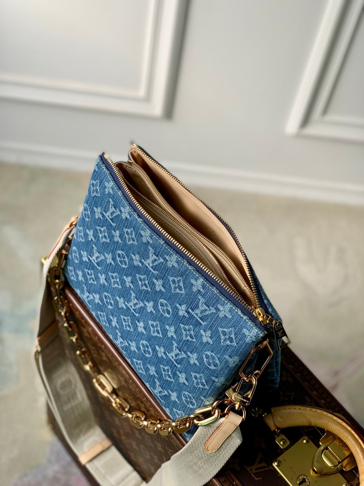 Louis Vuitton Monogram Denim Coussin PM Bag - Blue