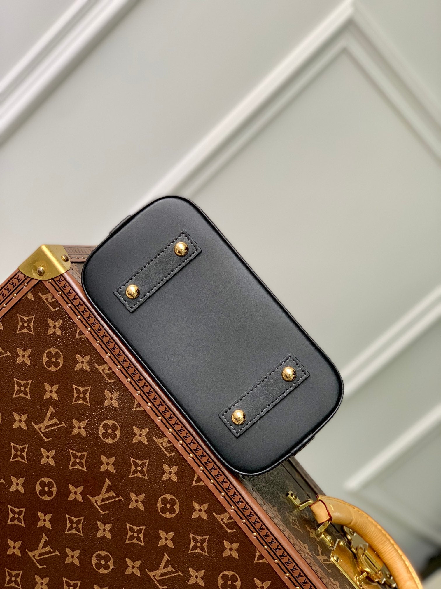 Louis Vuitton Classic Black Quilted Leather Top Handle Dome Shoulder Bag
