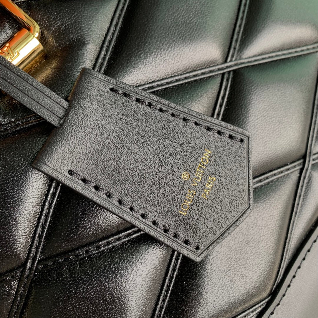 Louis Vuitton Alma BB Malletage Black Quilted Leather Handbag