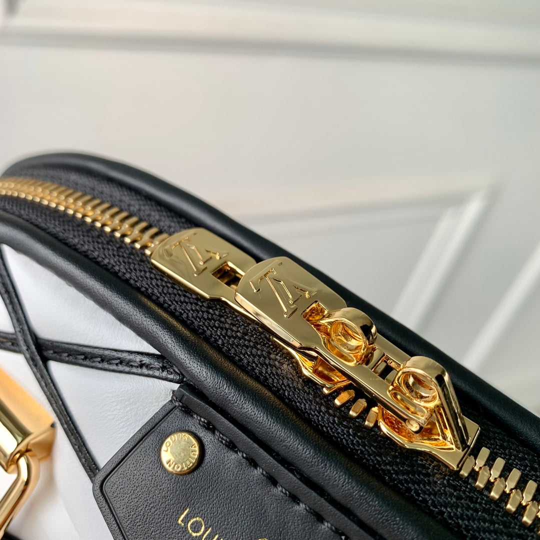 Louis Vuitton Alma BB Malletage Quilted Leather Handbag - Black &amp; White