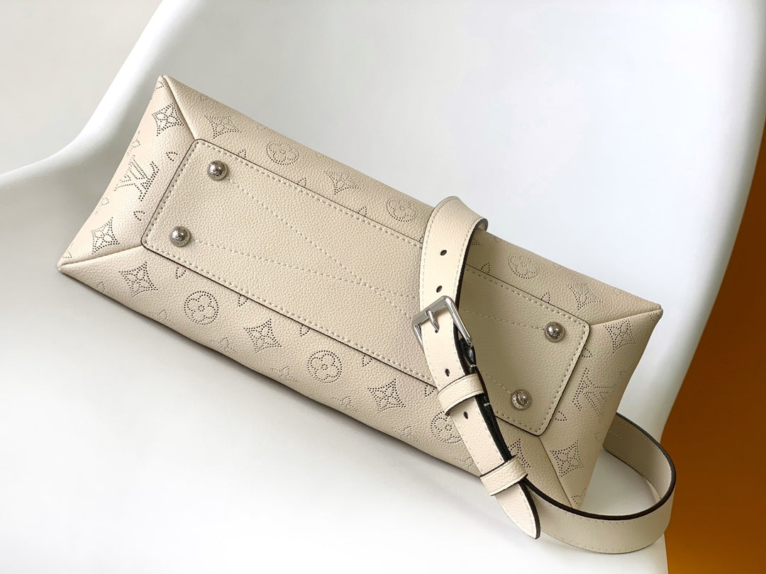 Louis Vuitton Beige Embossed Monogram Leather Shoulder Bag with Chain Strap