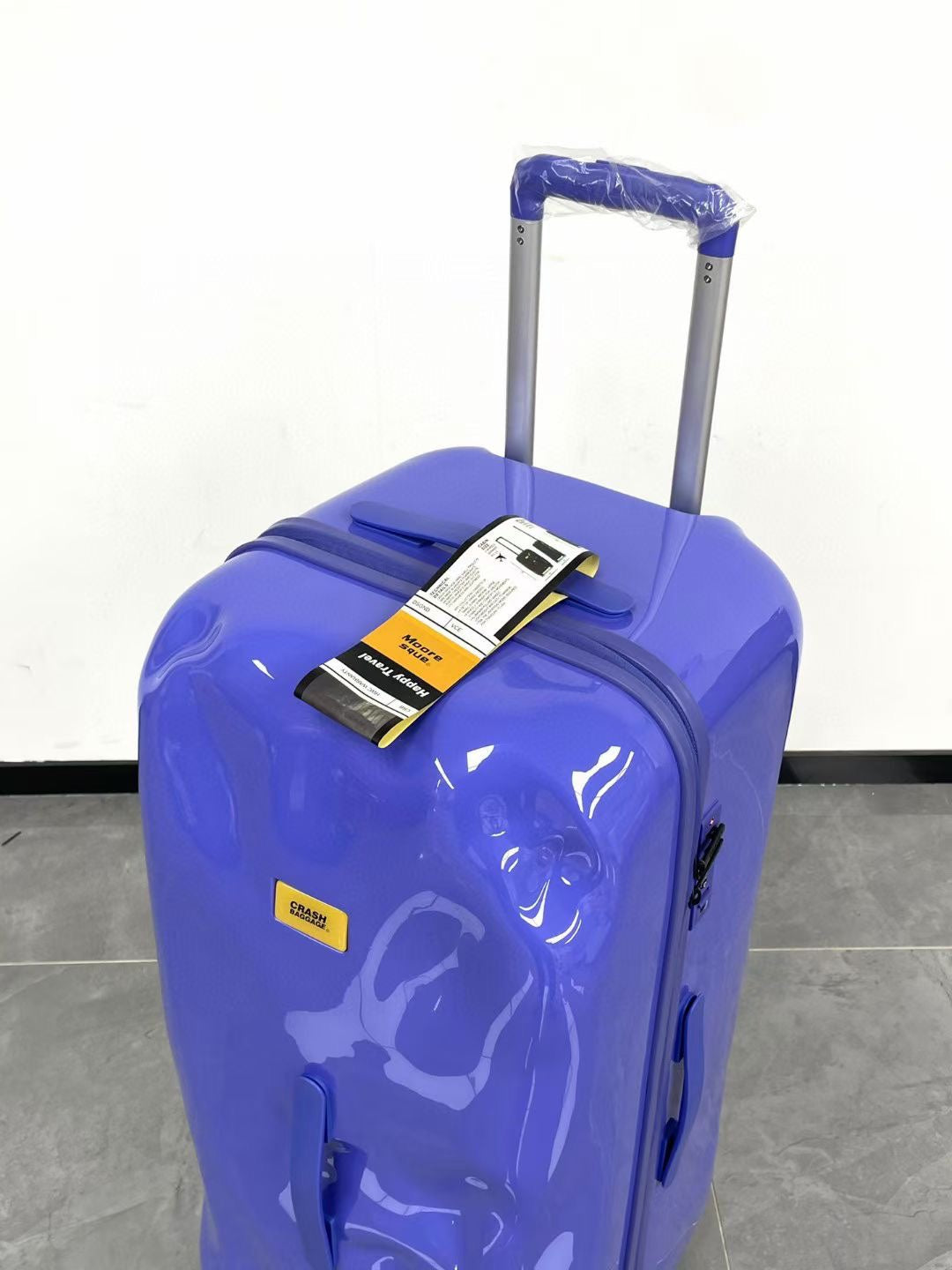 Purple Pre-Dented Hard Shell Suitcase Unique Crinkled Finish Luggage