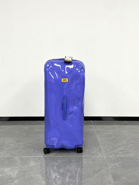 Purple Pre-Dented Hard Shell Suitcase Unique Crinkled Finish Luggage