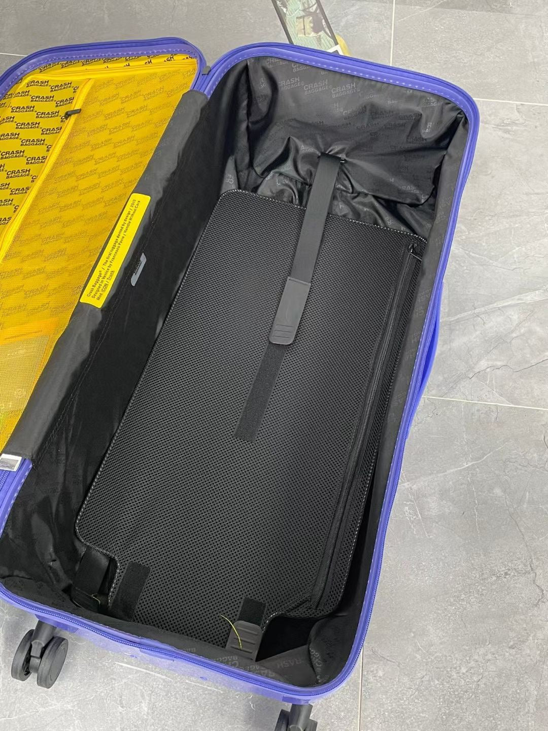 Purple Pre-Dented Hard Shell Suitcase Unique Crinkled Finish Luggage