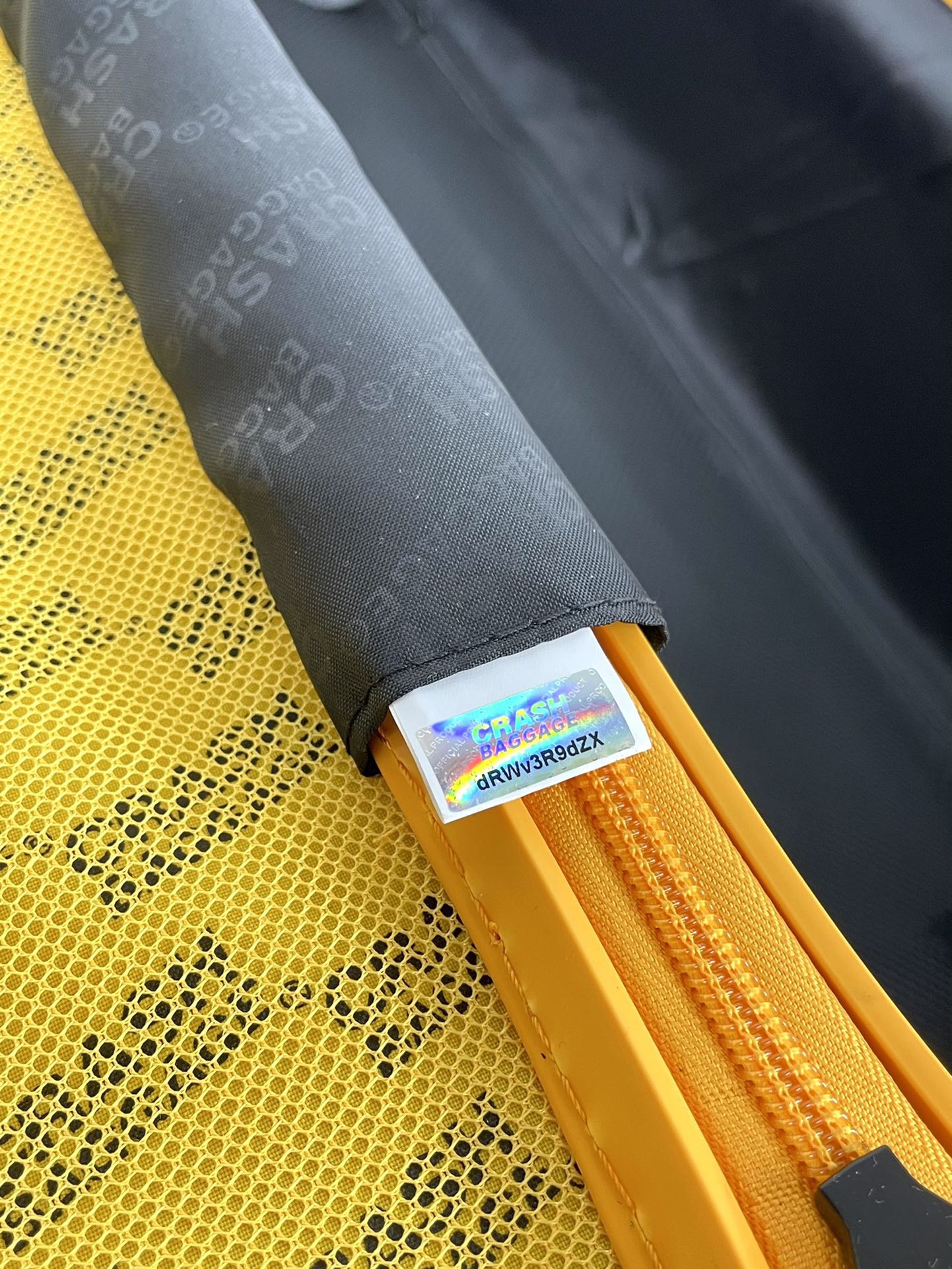 Bright Orange Hardside Spinner Suitcase with Yellow Interior Organizer