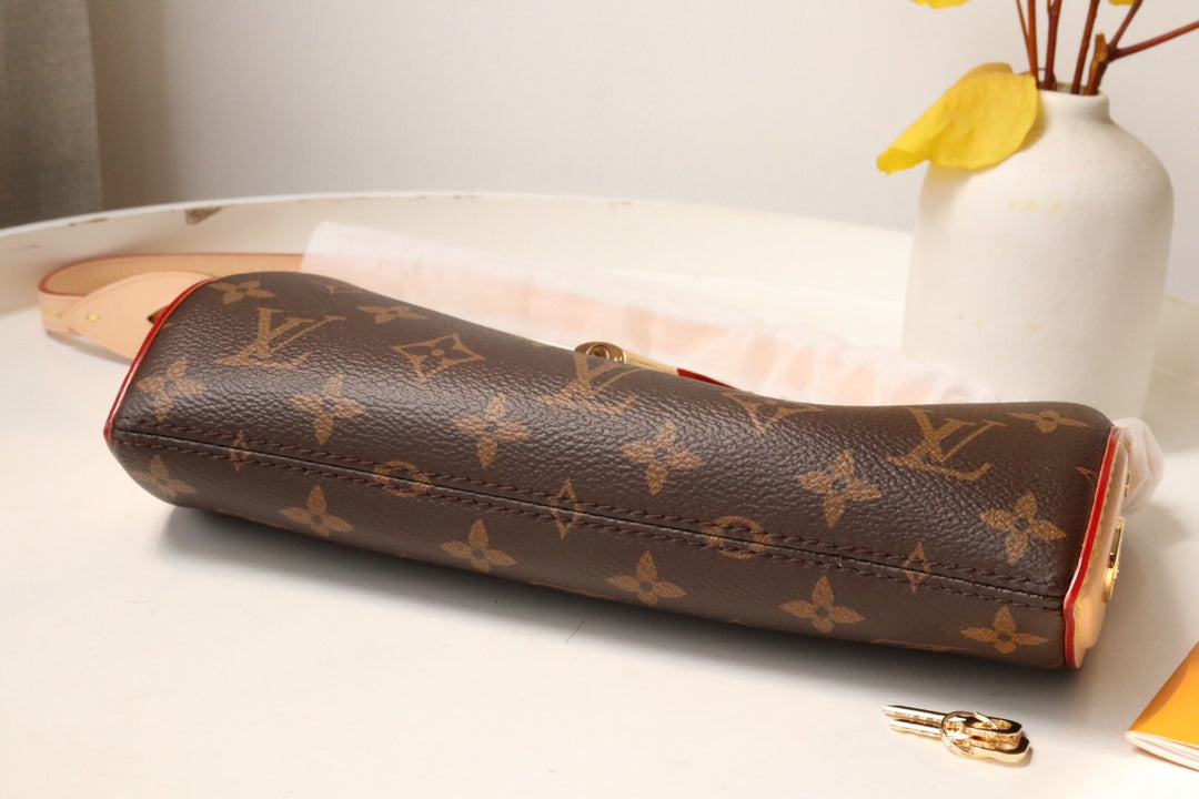 Louis Vuitton Classic Brown Monogram Print Shoulder Bag with Lock Accent