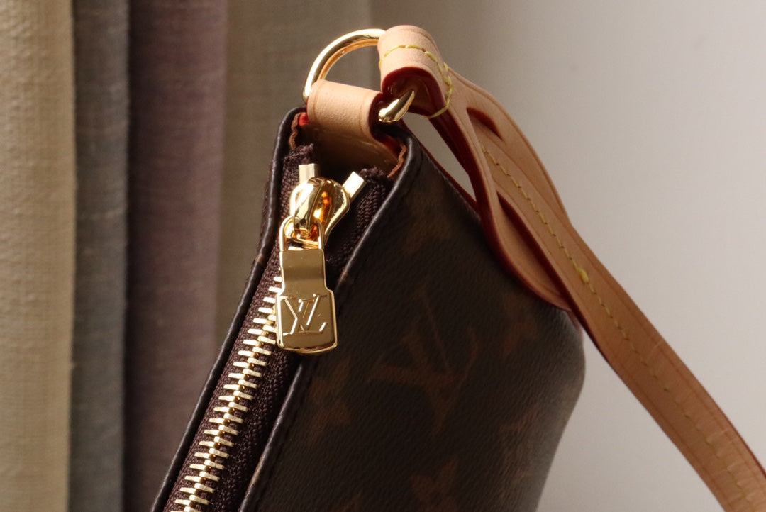 Louis Vuitton Classic Brown Monogram Print Shoulder Bag with Lock Accent