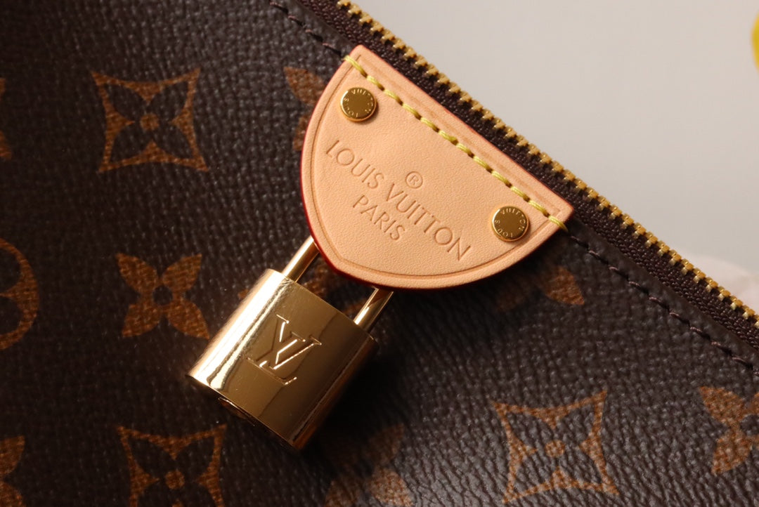 Louis Vuitton Classic Brown Monogram Print Shoulder Bag with Lock Accent