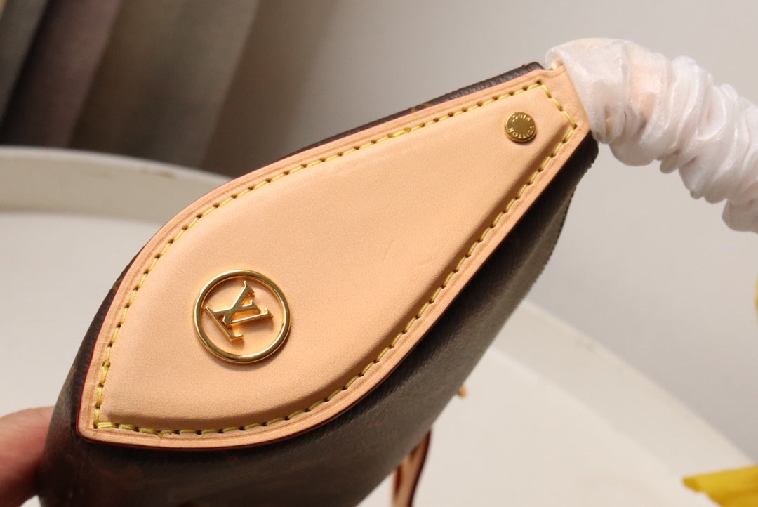 Louis Vuitton Classic Brown Monogram Print Shoulder Bag with Lock Accent