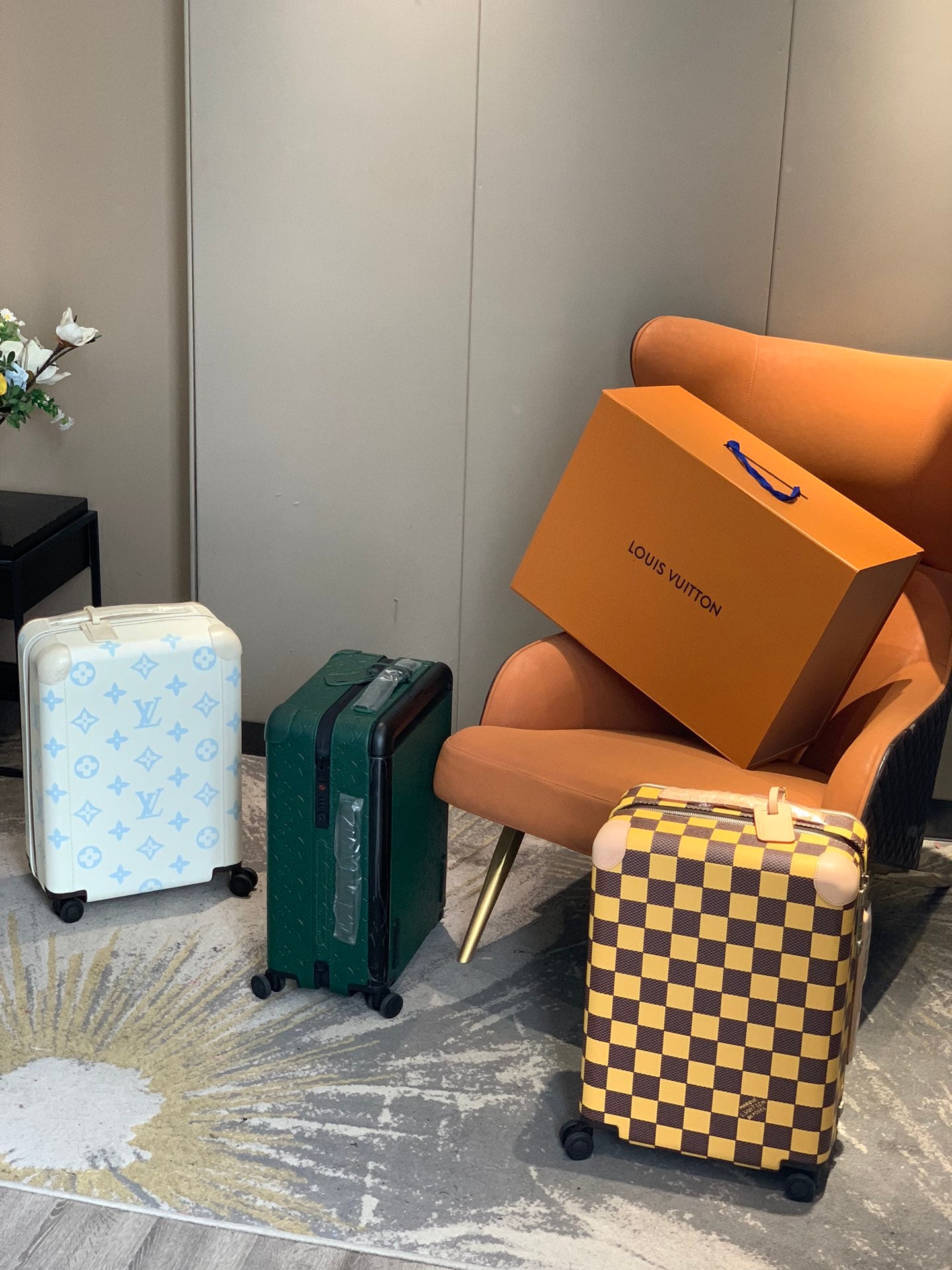 Premium Monogram and Checker Hardshell Spinner Carry-On Luggage