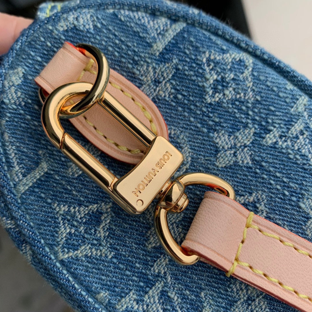 Louis Vuitton Blue Denim Monogram Mini Top-Handle Satchel Crossbody Bag