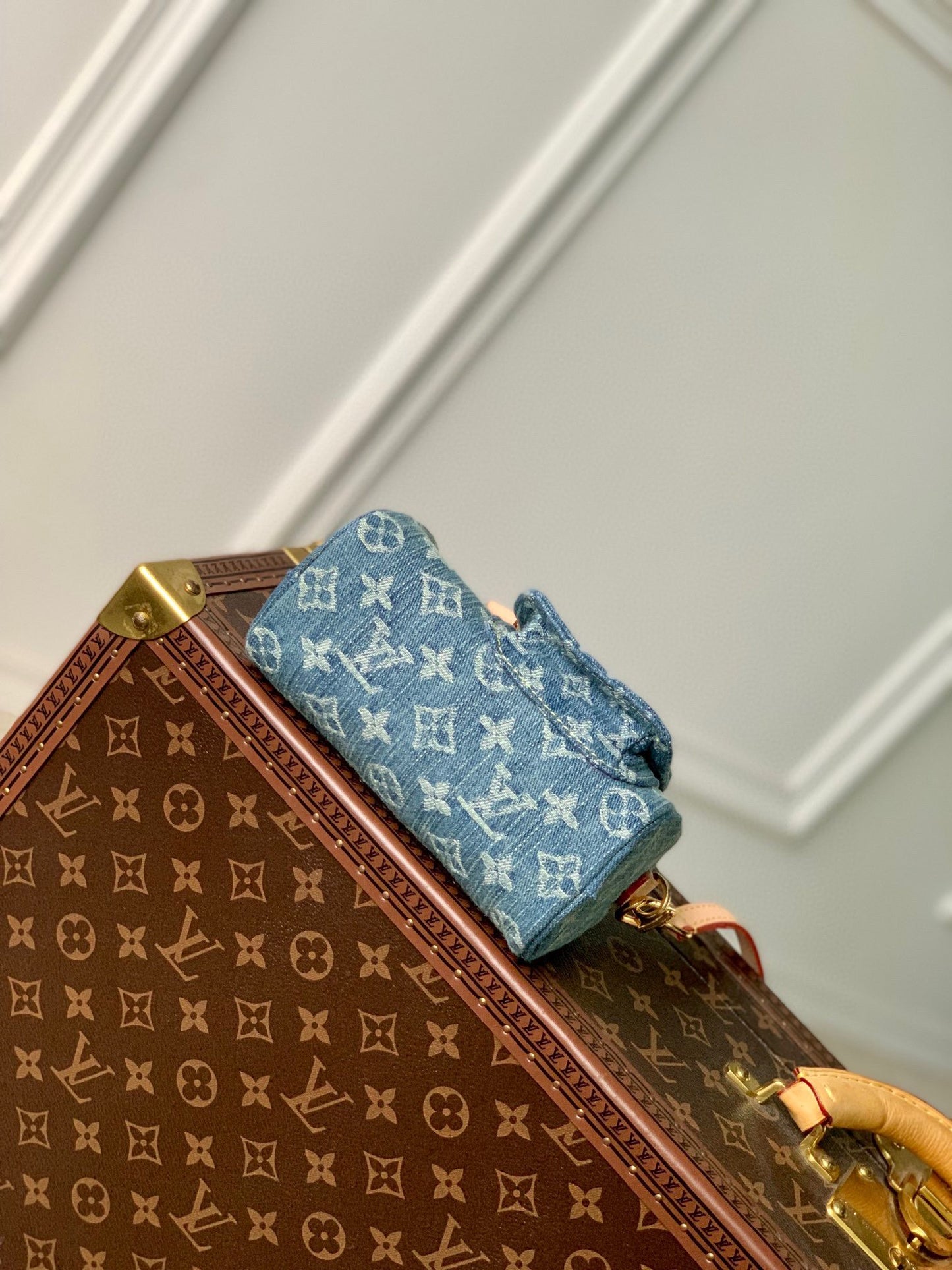 Louis Vuitton Blue Denim Monogram Mini Top-Handle Satchel Crossbody Bag