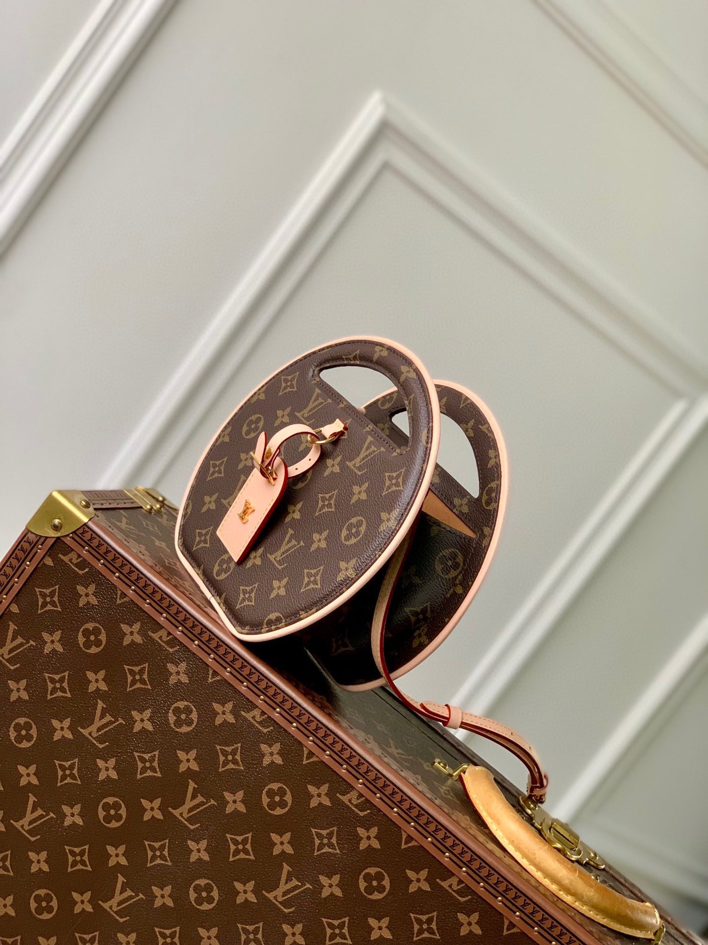 Louis Vuitton Classic Monogram Print Round Crossbody Bag with Top Handle