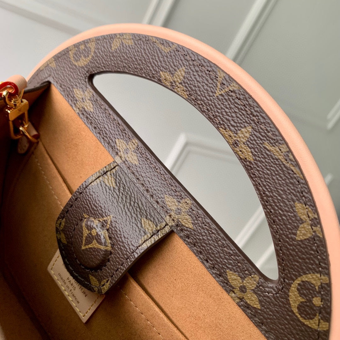 Louis Vuitton Classic Monogram Print Round Crossbody Bag with Top Handle