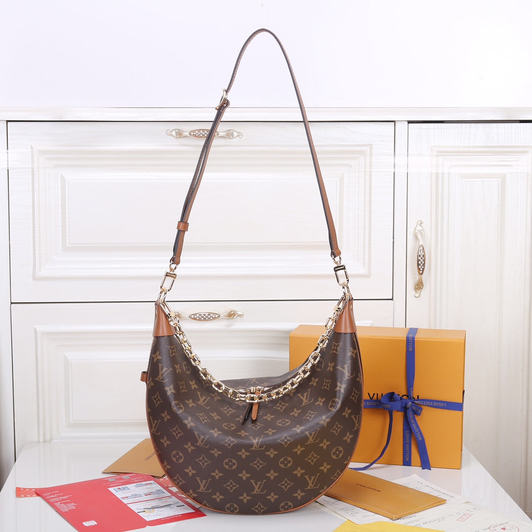 Louis Vuitton Loop GM Monogram Canvas Shoulder Bag - Brown