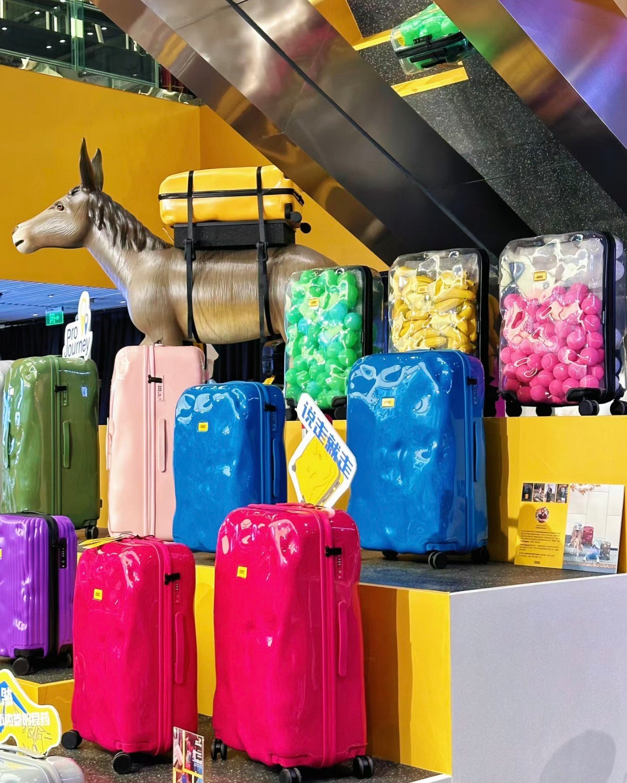 Glossy Pastel Pink Travel Suitcase with Telescopic Handle
