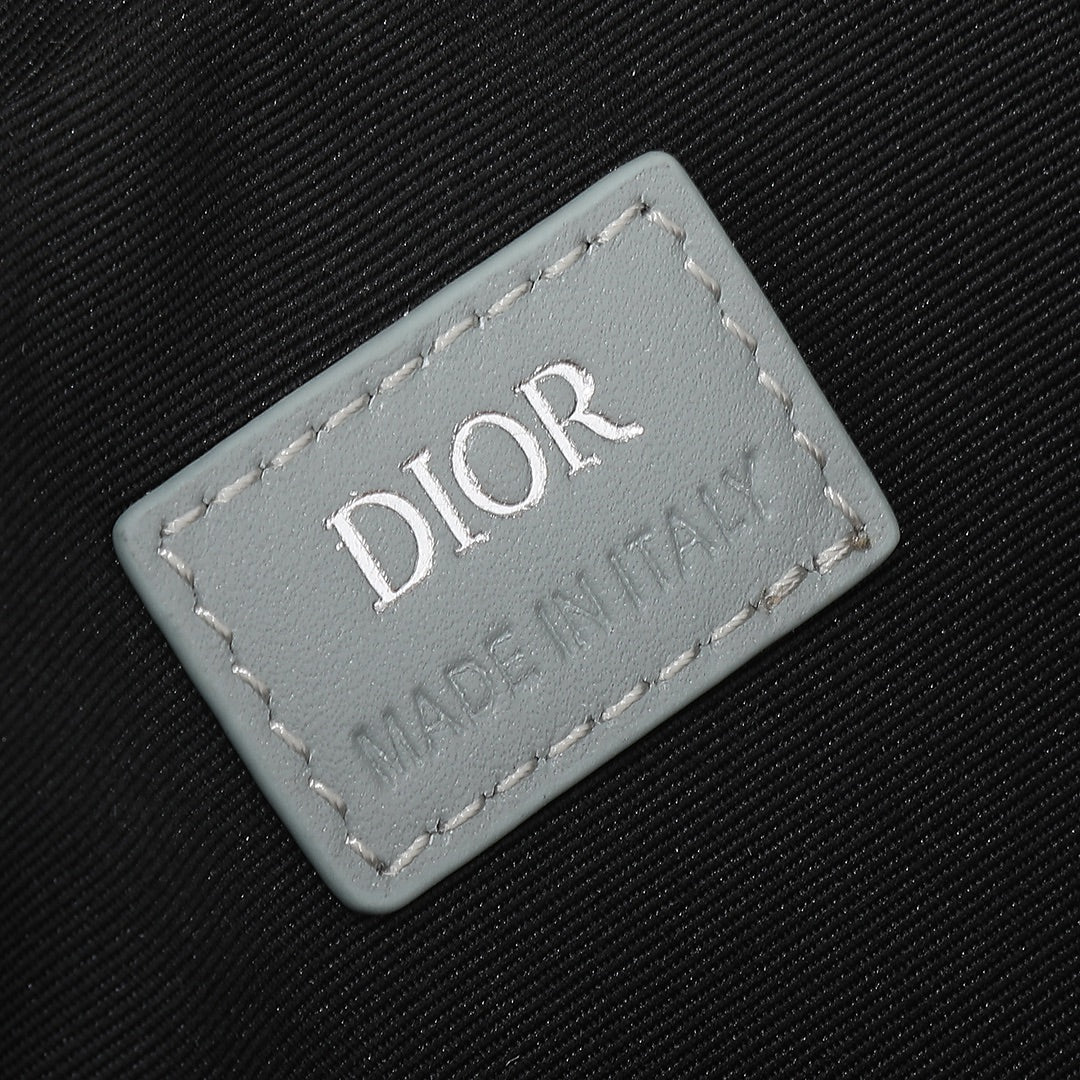 Dior Grey Geometric Print Crossbody Shoulder Bag with Detachable Pouch