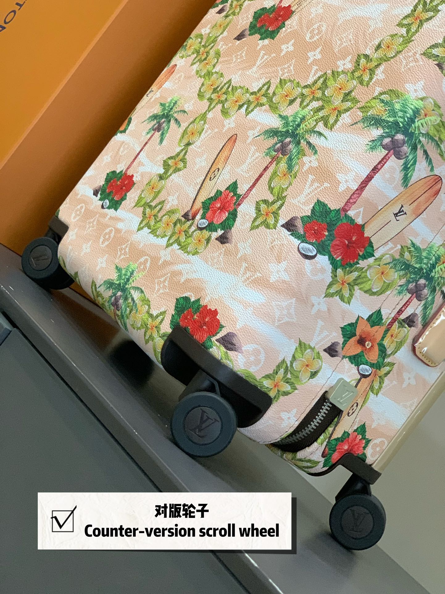Tropical Palm Tree Print Spinner Suitcase Rolling Travel Luggage
