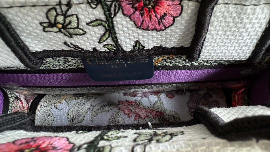 Christian Dior Mini Book Tote - Multicolor Floral Print Canvas Handbag