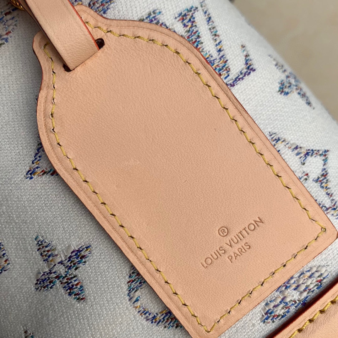 Louis Vuitton Nano Noé Bucket Bag - White &amp; Grey Monogram Canvas