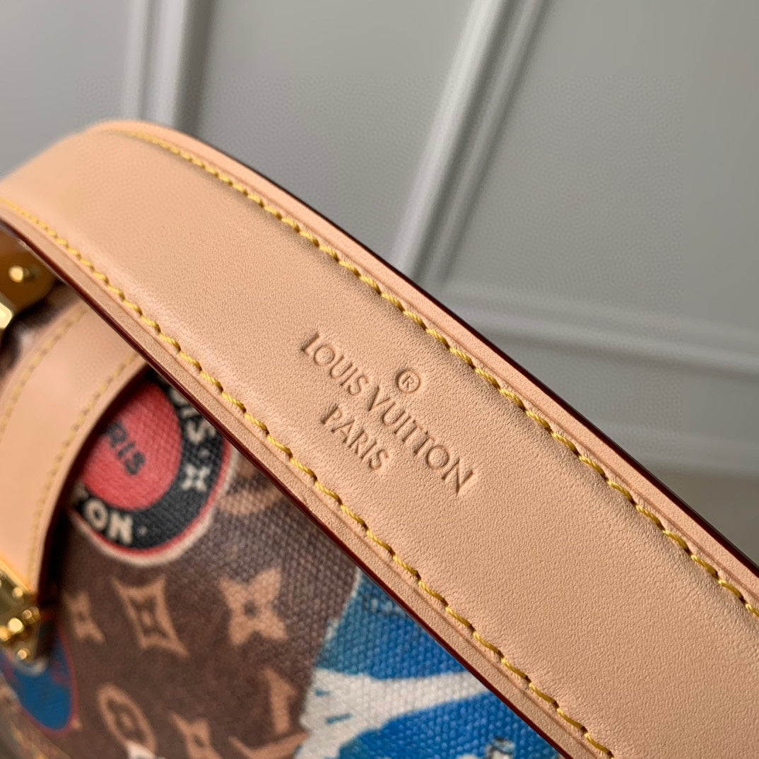 Louis Vuitton Vintage Monogram Mini Trunk Crossbody Bag with Travel Patches