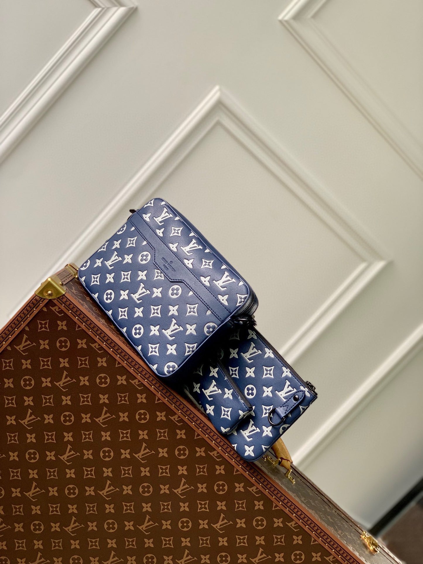 Louis Vuitton Blue Monogram Canvas Multi-Pouch Crossbody Shoulder Bag