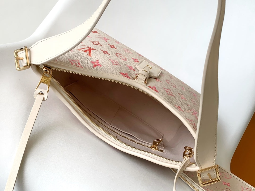 Louis Vuitton Elegant Pastel Pink Monogram Hobo Shoulder Bag for Women