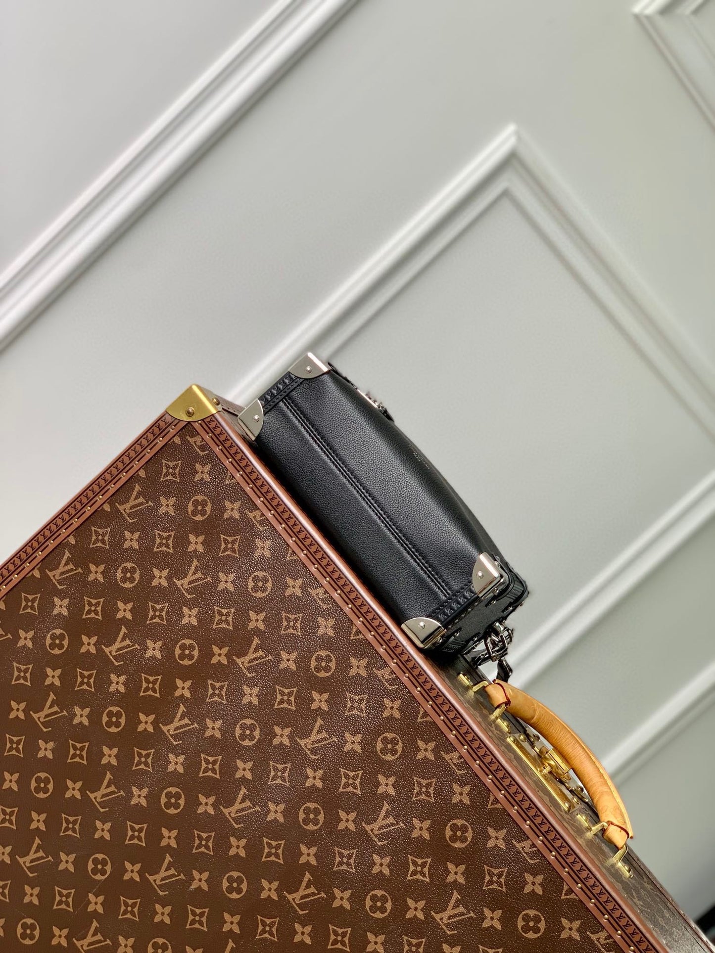 Louis Vuitton Side Trunk PM - Black Grained Leather Handbag
