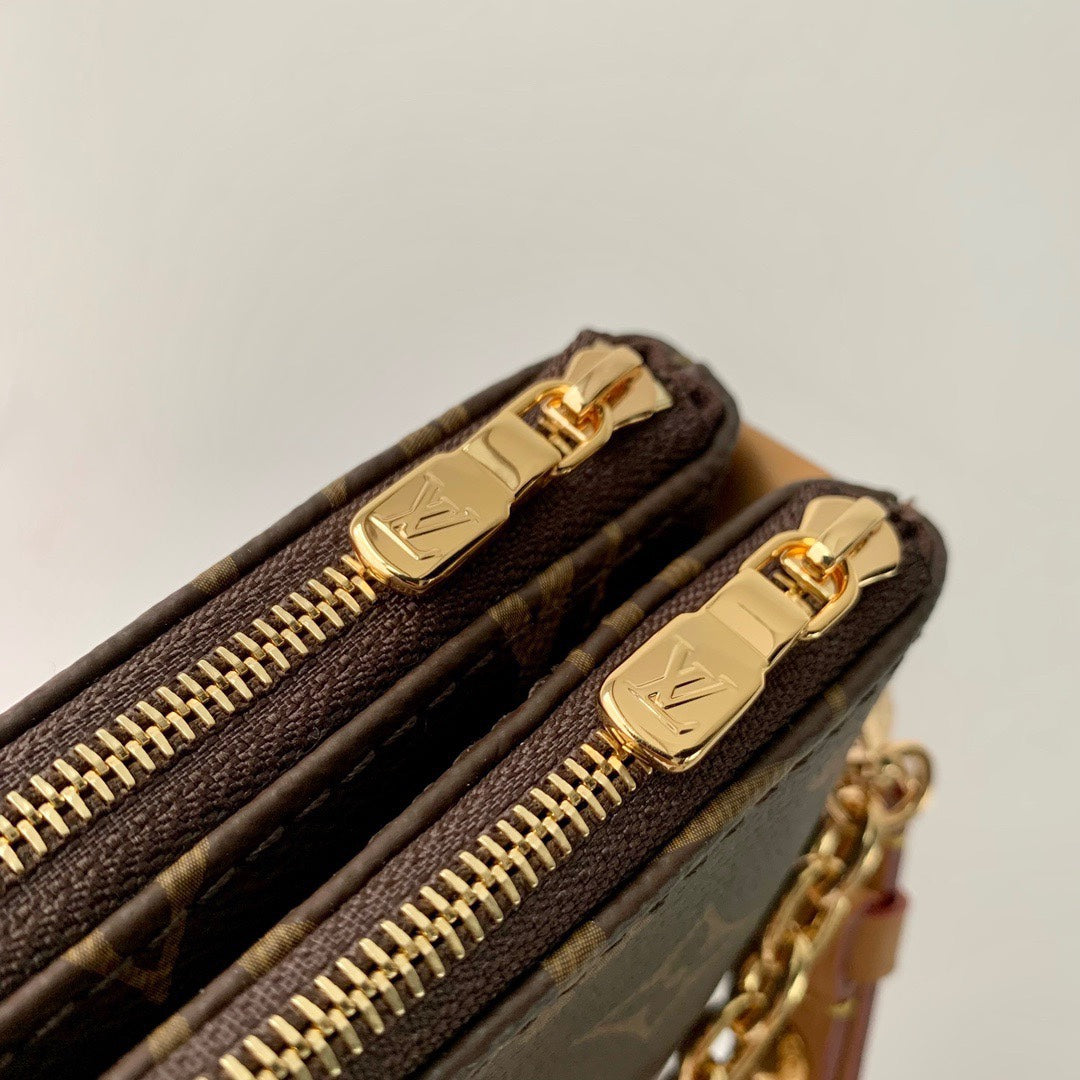 Louis Vuitton Vintage Brown Monogram Shoulder Bag with Gold Chain Strap