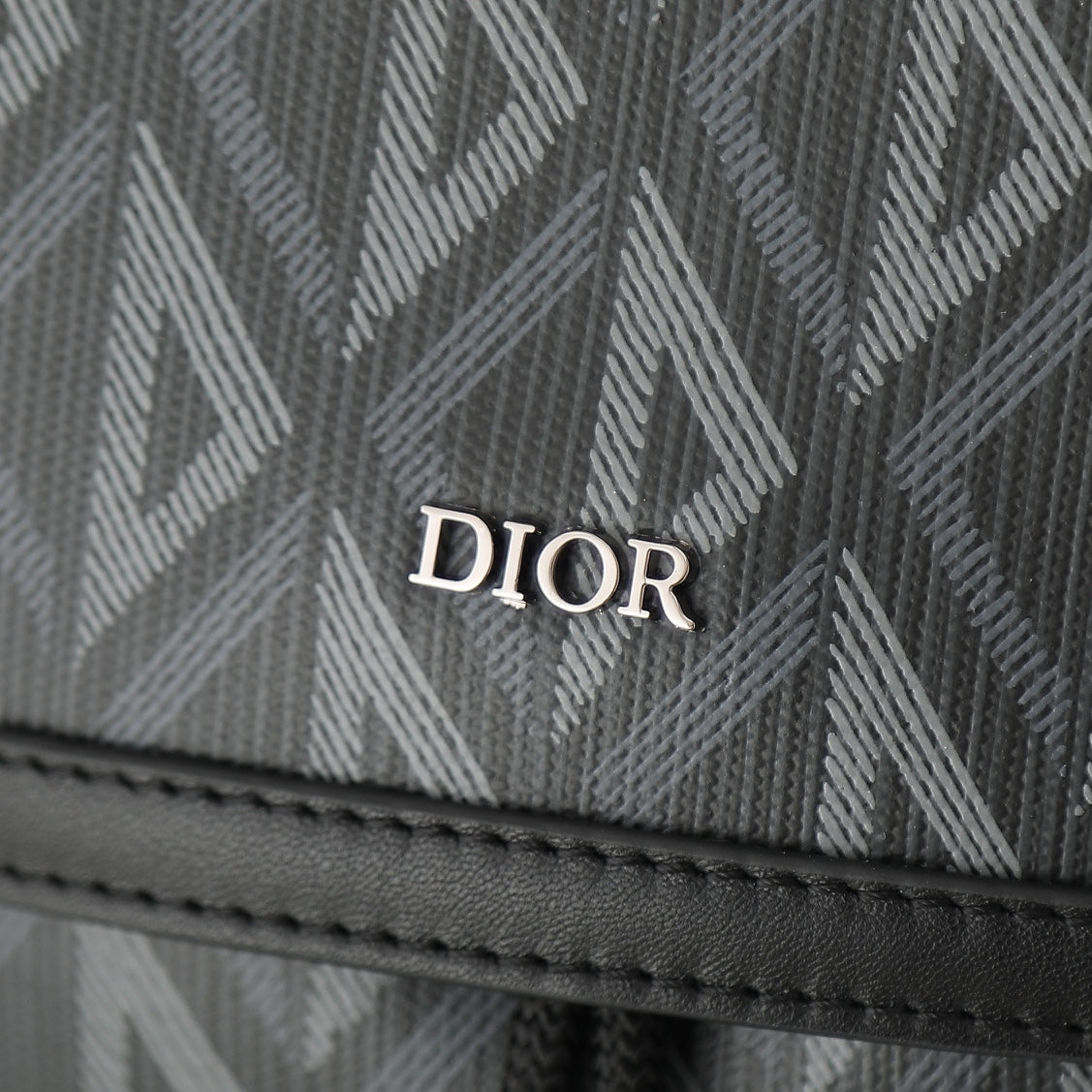 Dior Grey Geometric Diamond Pattern Multi-Pocket Travel Backpack