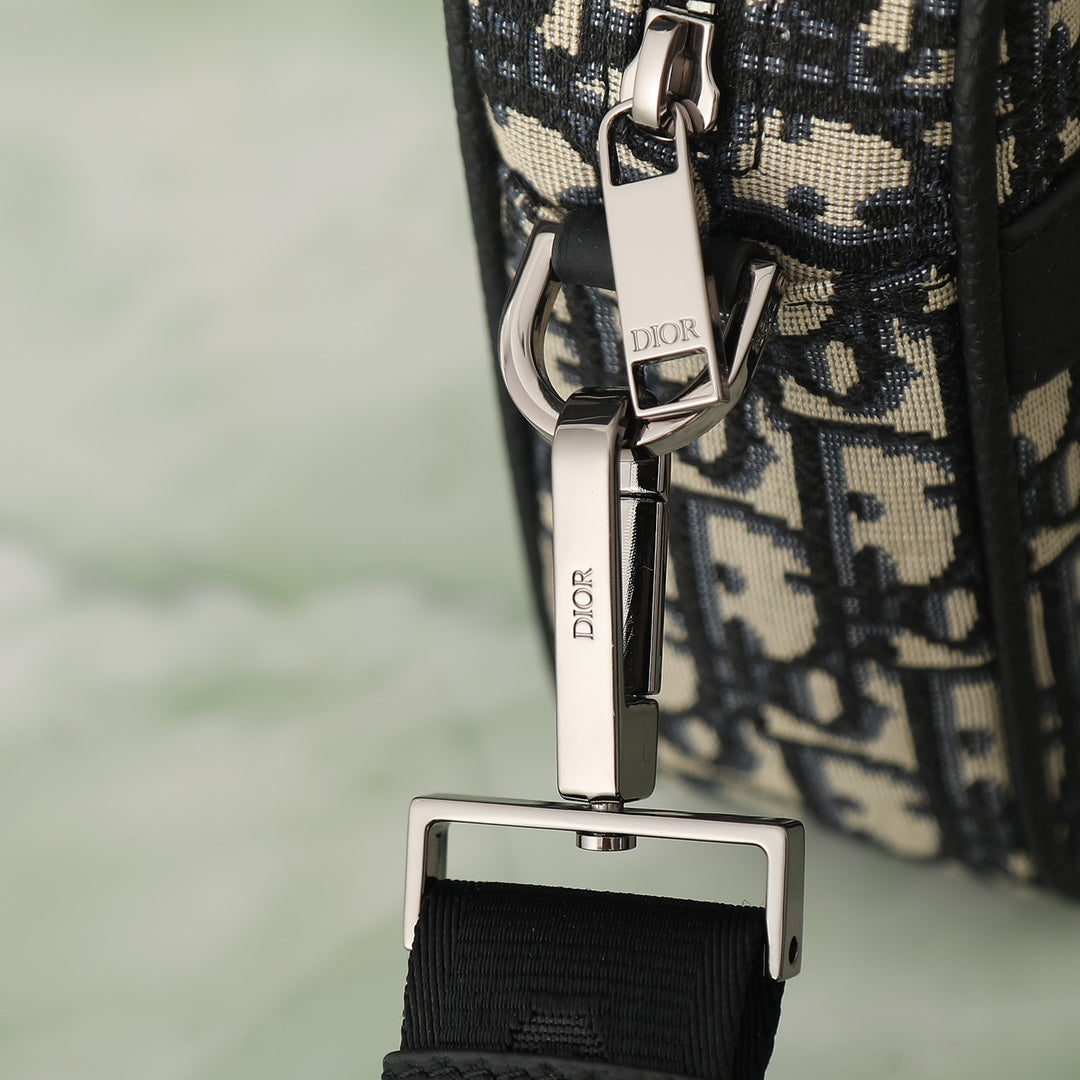 Dior Black and White Monogram Jacquard Crossbody Shoulder Bag