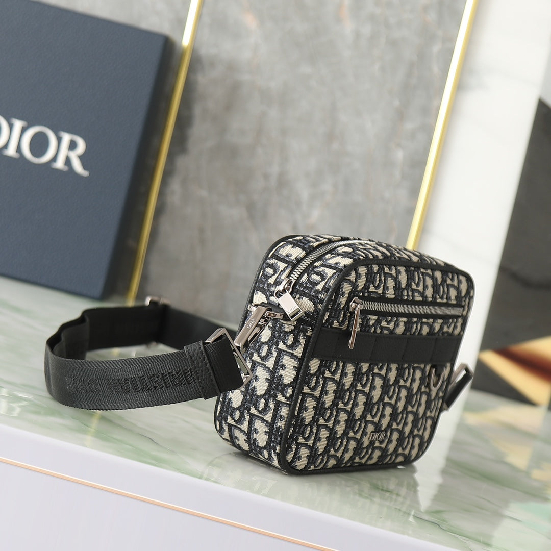Dior Black and White Monogram Jacquard Crossbody Shoulder Bag