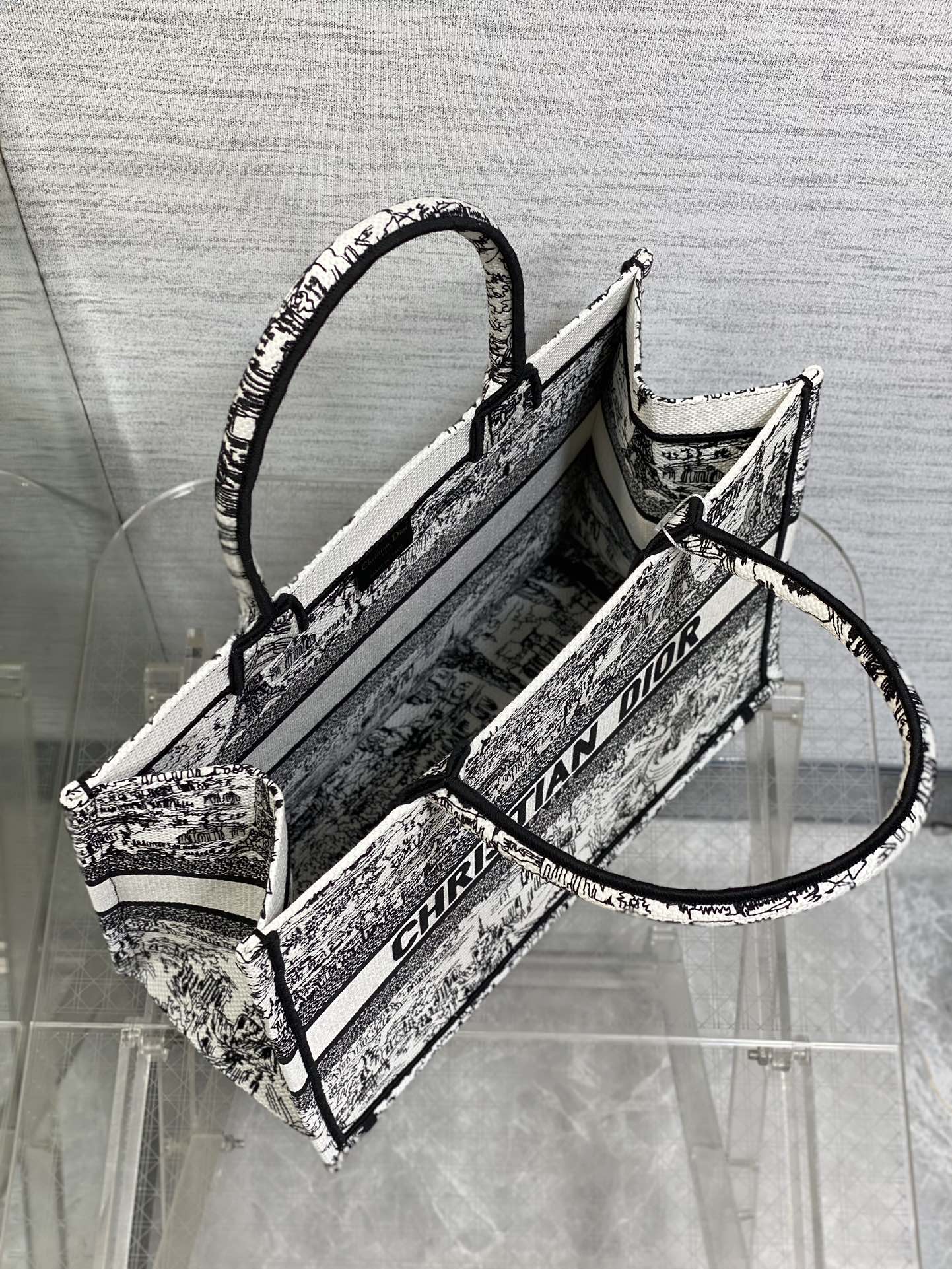 Christian Dior Book Tote Plan de Paris Motif Embroidered Bag