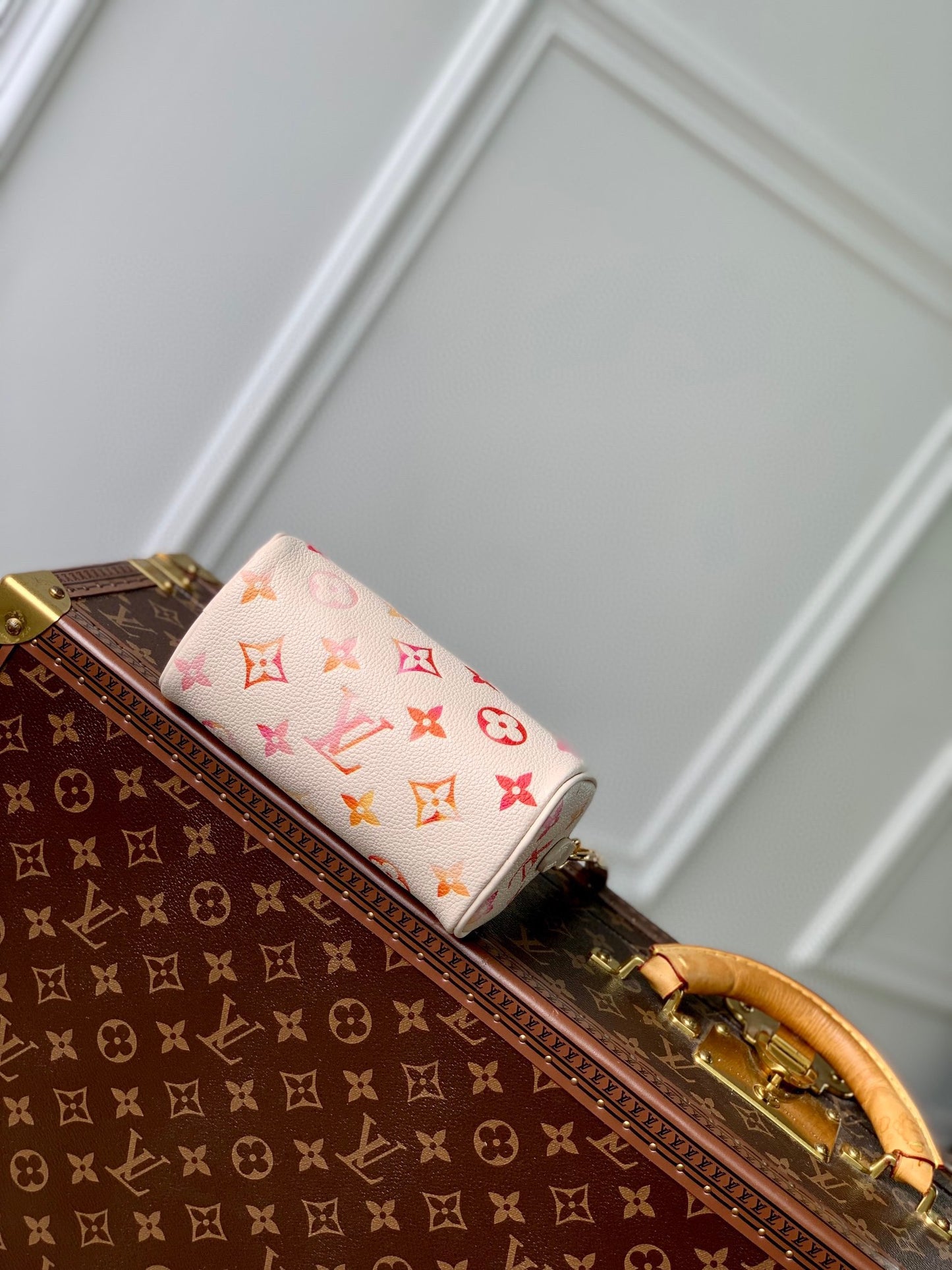 Louis Vuitton Chic White Multicolor Monogram Mini Crossbody Bag with Top Handles